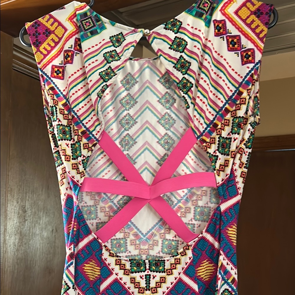 Colorful Geometric Pattern Dress - Picture 4 of 4
